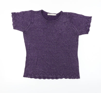 Womens UK Size S EWM Purple Basic T-Shirt