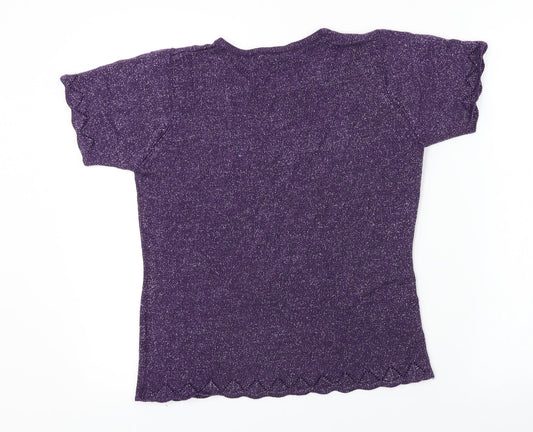 EWM  Womens Purple   Basic T-Shirt Size S