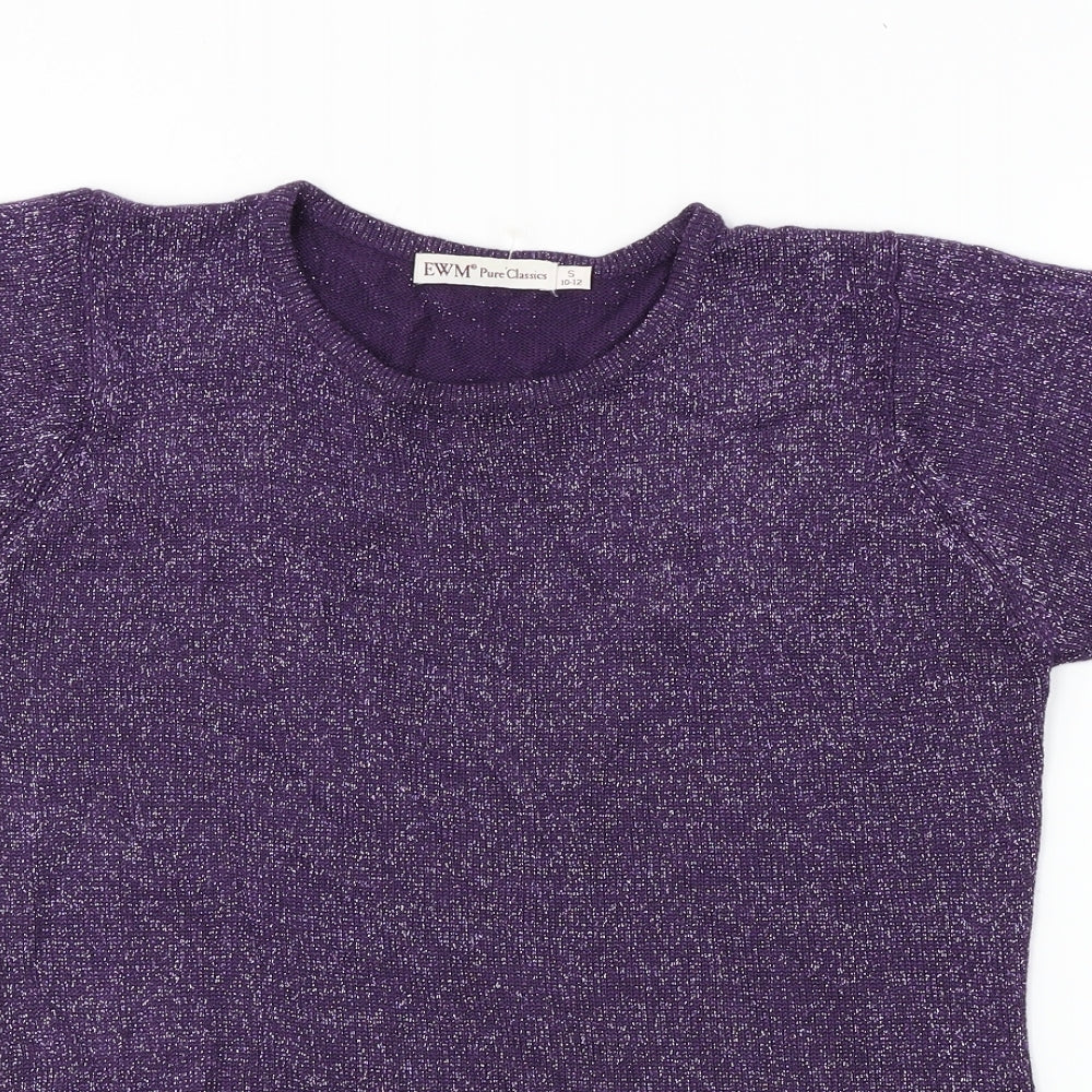 Womens UK Size S EWM Purple Basic T-Shirt
