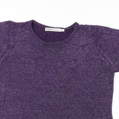 Womens UK Size S EWM Purple Basic T-Shirt