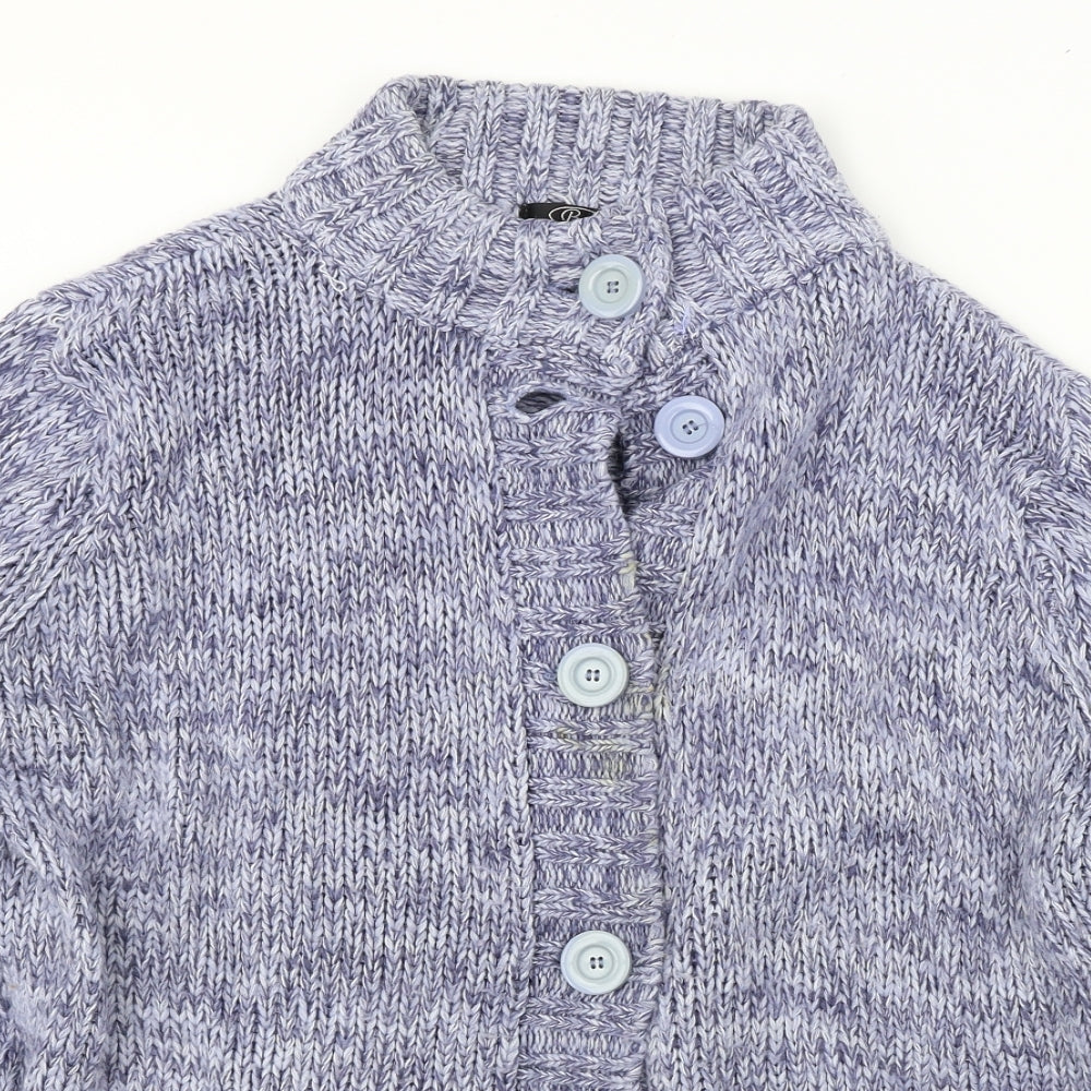 Womens UK Size XL BM Blue Cardigan Jumper