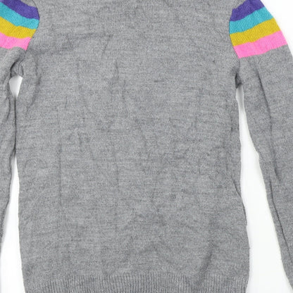 F&F  Womens Grey Striped  Pullover Jumper Size 6