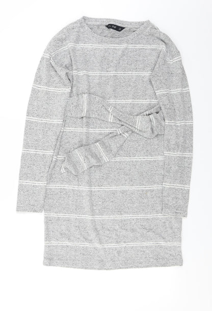 F&F Womens Grey Striped  A-Line  Size 6