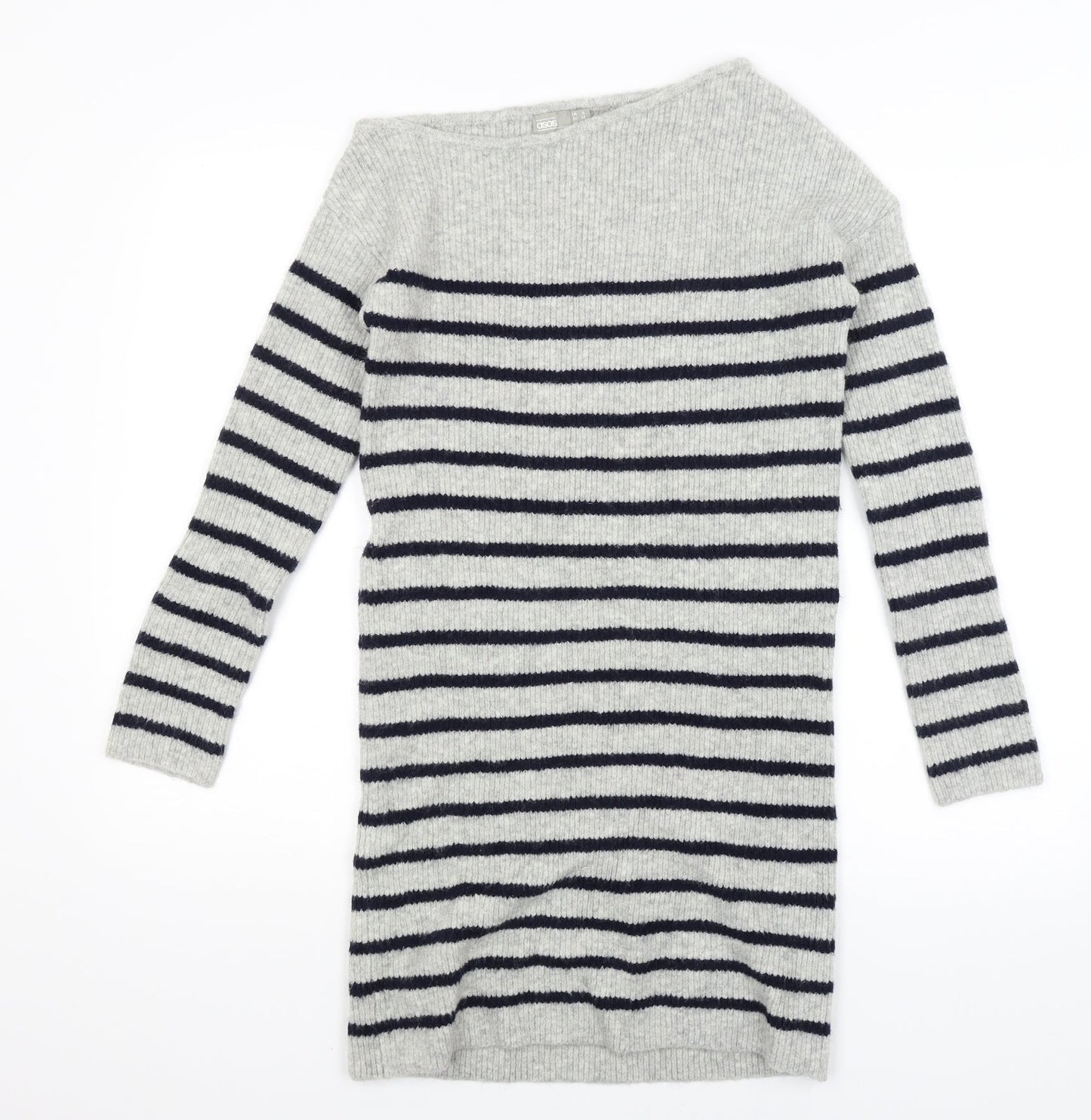 ASOS Womens Grey Striped  Pullover Jumper Size 6