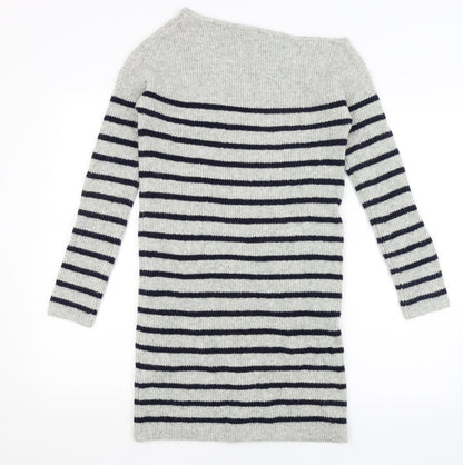 ASOS Womens Grey Striped  Pullover Jumper Size 6