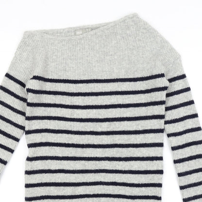 ASOS Womens Grey Striped  Pullover Jumper Size 6