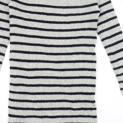 ASOS Womens Grey Striped  Pullover Jumper Size 6