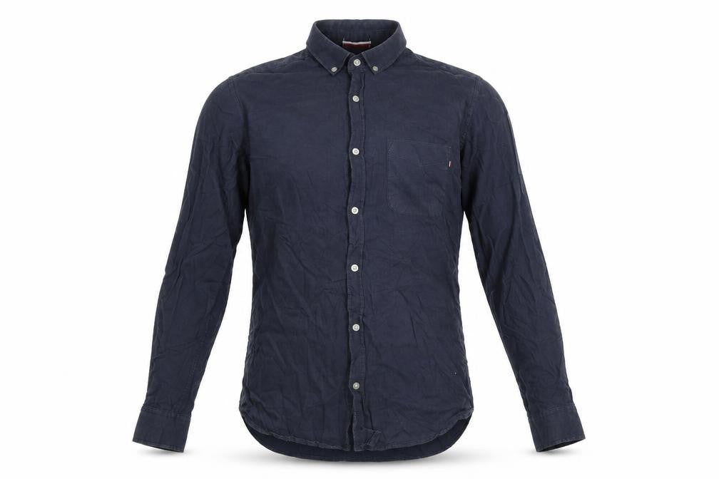 Mens UK Size S Brunswick Garments Blue  Button-Up Long Sleeve Casual Shirt