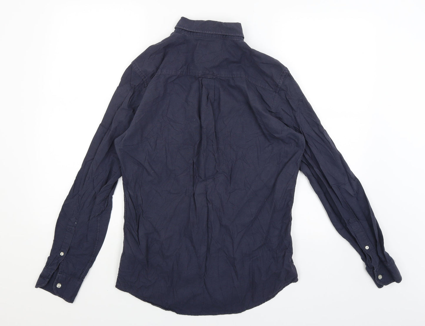 Mens UK Size S Brunswick Garments Blue  Button-Up Long Sleeve Casual Shirt
