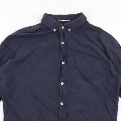 Mens UK Size S Brunswick Garments Blue  Button-Up Long Sleeve Casual Shirt