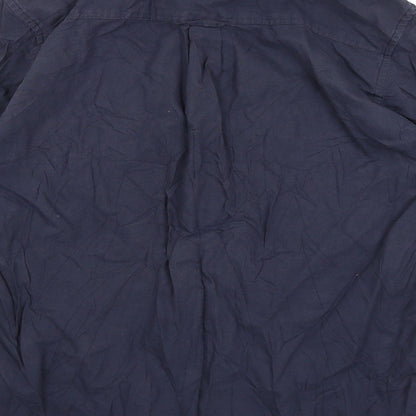 Mens UK Size S Brunswick Garments Blue  Button-Up Long Sleeve Casual Shirt