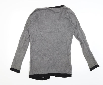 Womens UK Size 10 NEXT Grey Wrap Jumper