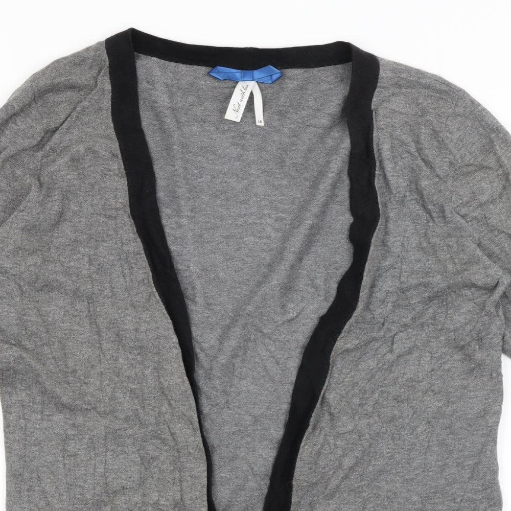 Womens UK Size 10 NEXT Grey Wrap Jumper