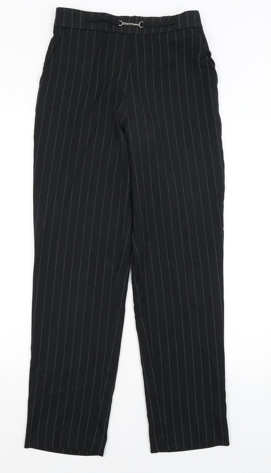 TU Womens Black Striped  Dress Pants Trousers Size 8 L28.5 in