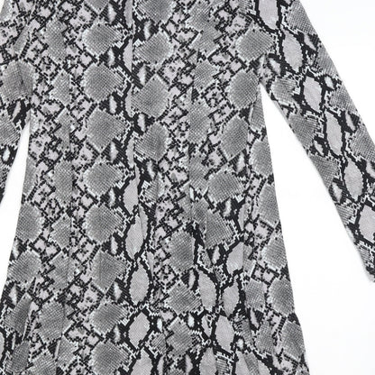 New Look Womens Black Animal Print  T-Shirt Dress  Size 12