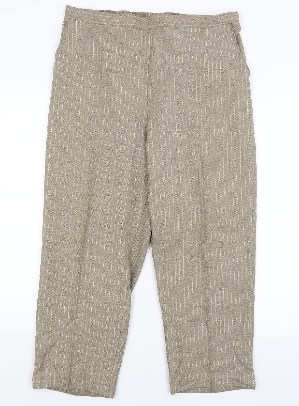 Womens UK Size 20 Preworn Regular Fit  Brown Trousers