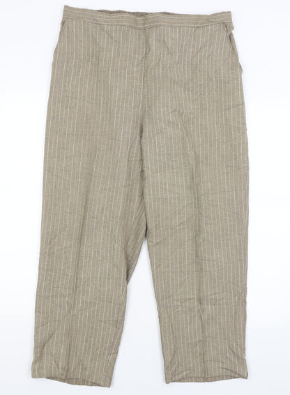 Womens UK Size 20 Preworn Regular Fit  Brown Trousers
