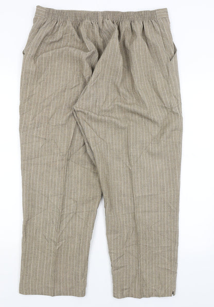 Womens UK Size 20 Preworn Regular Fit  Brown Trousers