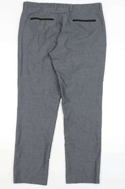 Burton Menswear Mens Grey   Dress Pants Trousers Size 34 in L30 in