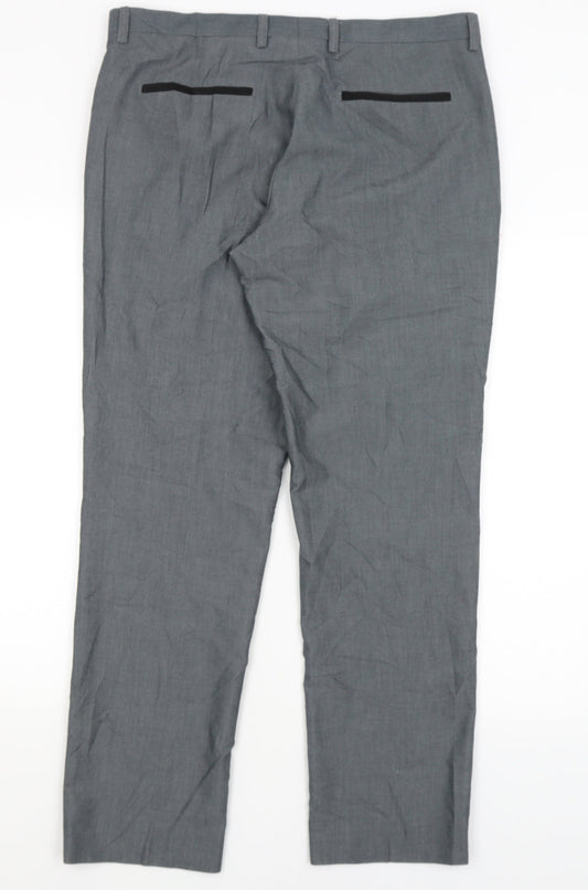 Burton Menswear Mens Grey   Dress Pants Trousers Size 34 in L30 in