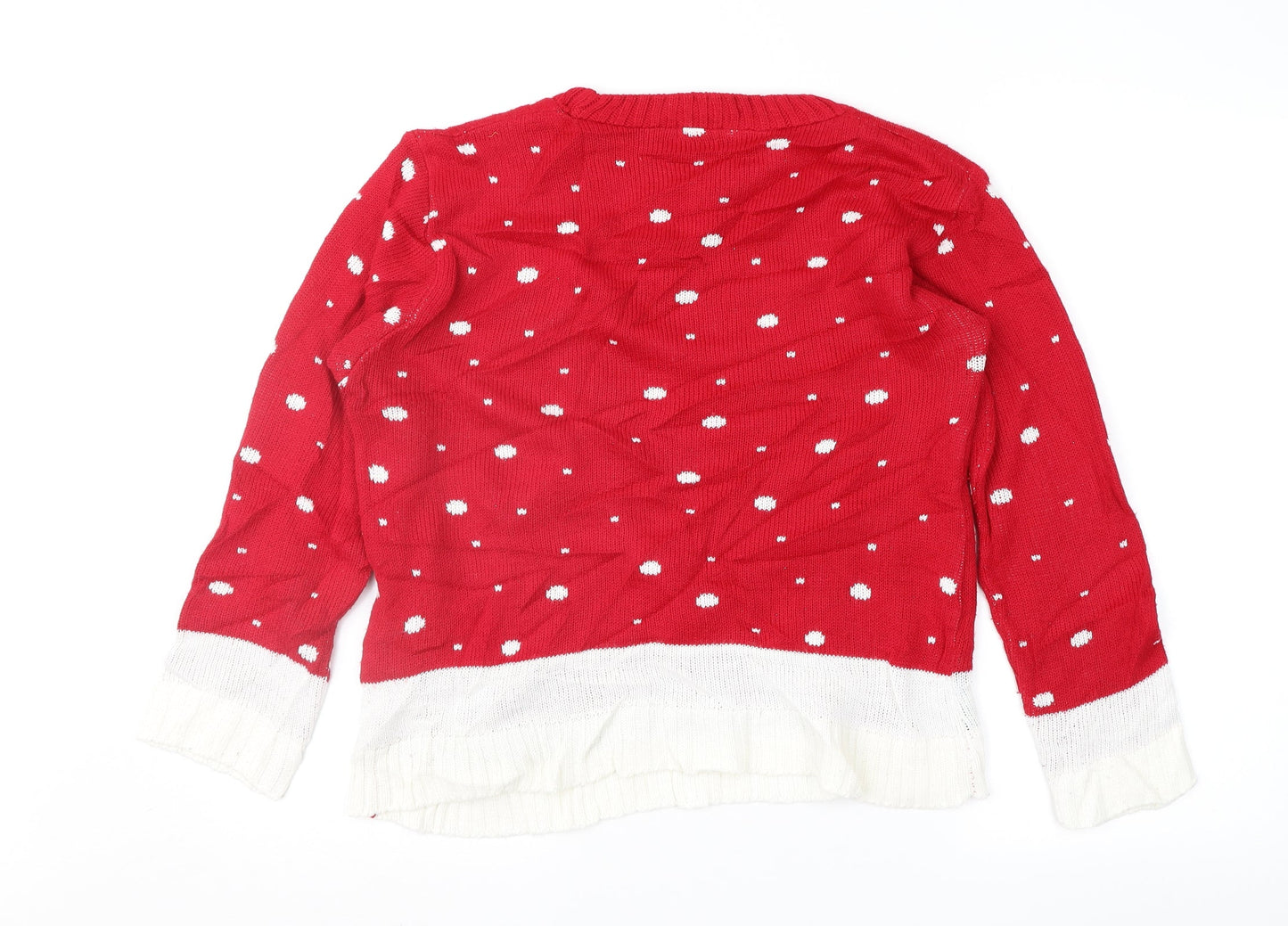 Womens UK Size M Glimpse Design Red Pullover Jumper