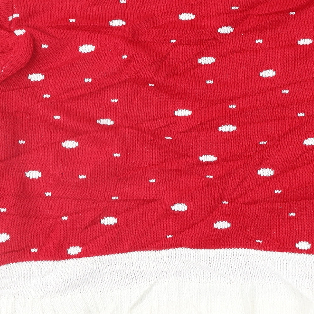 Womens UK Size M Glimpse Design Red Pullover Jumper