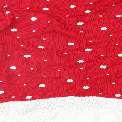 Womens UK Size M Glimpse Design Red Pullover Jumper