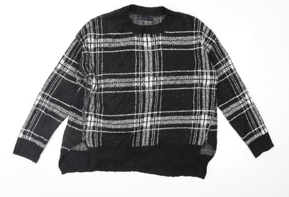 Marks and Spencer Womens Black Geometric  Pullover Jumper Size M