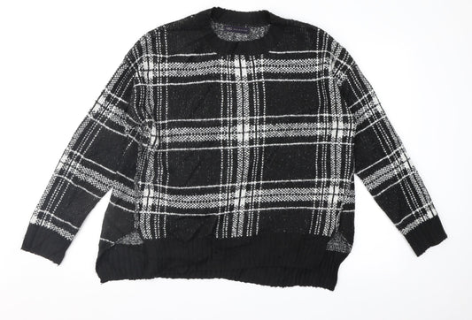 Marks and Spencer Womens Black Geometric  Pullover Jumper Size M