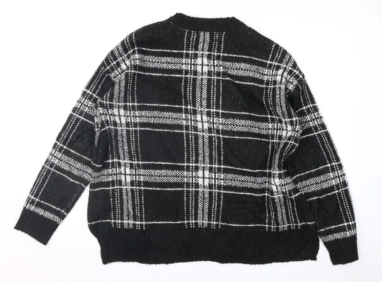 Marks and Spencer Womens Black Geometric  Pullover Jumper Size M