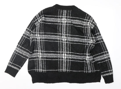 Marks and Spencer Womens Black Geometric  Pullover Jumper Size M