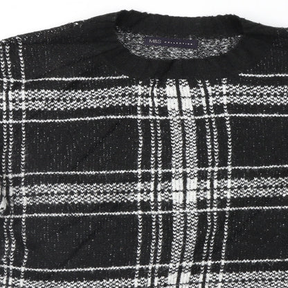 Marks and Spencer Womens Black Geometric  Pullover Jumper Size M