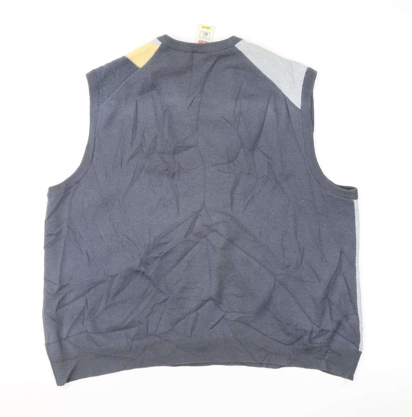 St Michael Mens Grey Geometric  Vest Jumper