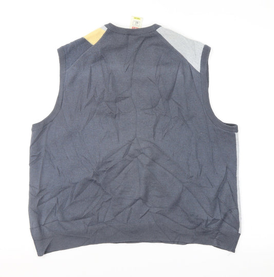 St Michael Mens Grey Geometric  Vest Jumper