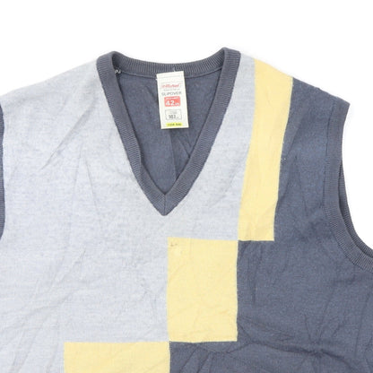 St Michael Mens Grey Geometric  Vest Jumper