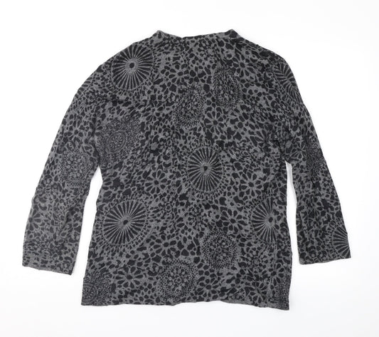Country Casuals Womens Grey Geometric  Cardigan Jumper Size L