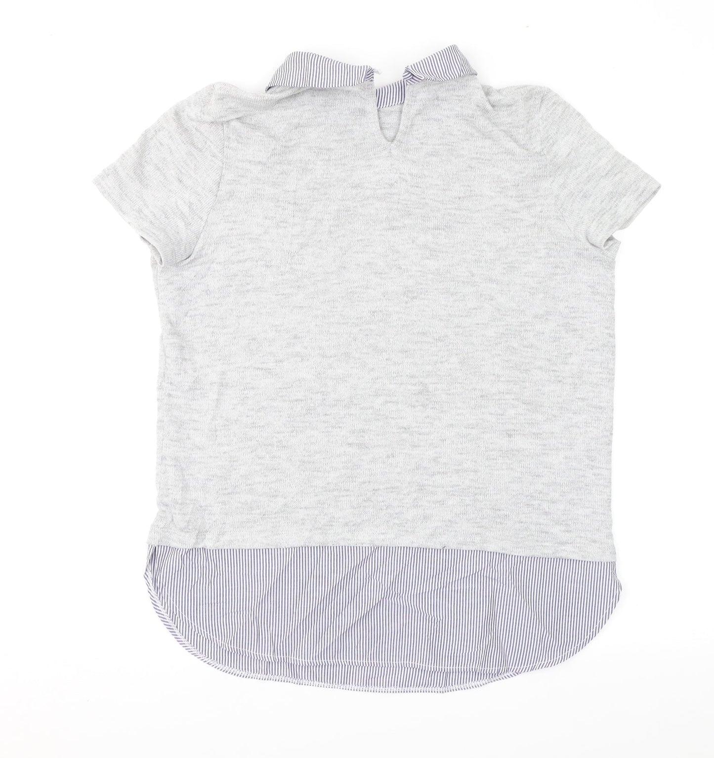 TU Womens Grey Striped  Pullover Jumper Size 12