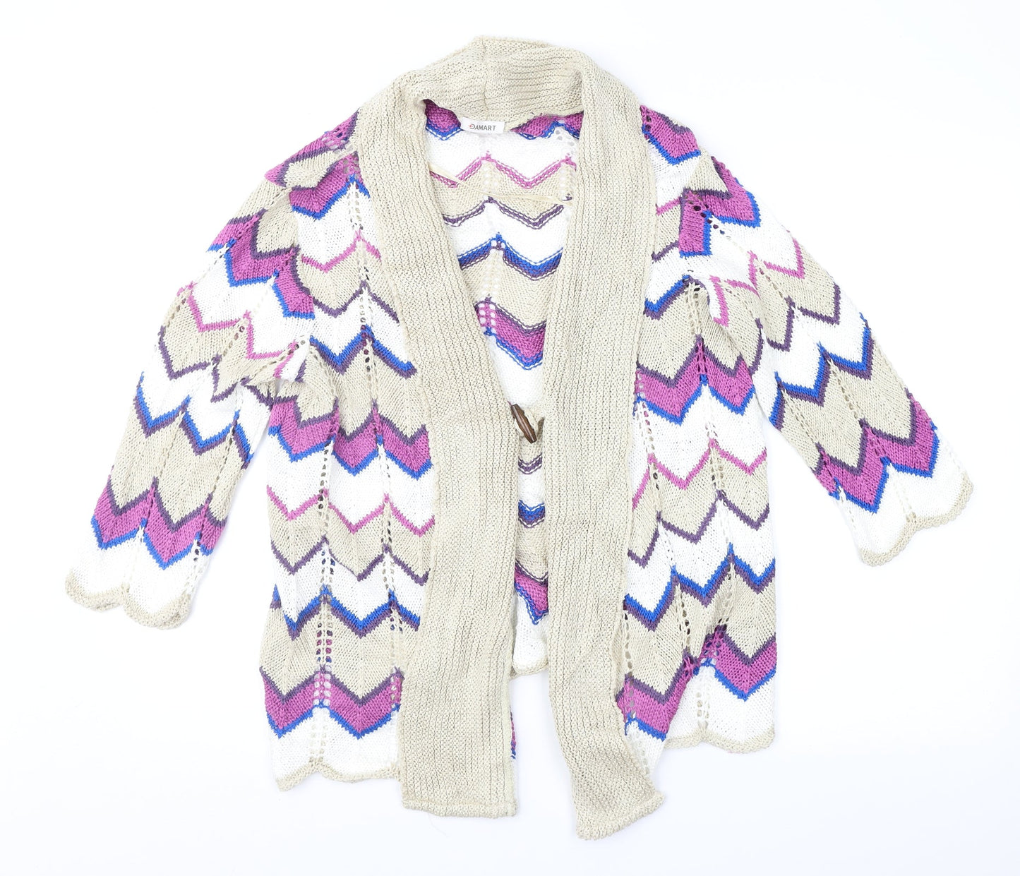 Damart Womens Multicoloured Geometric  Cardigan Jumper Size 14