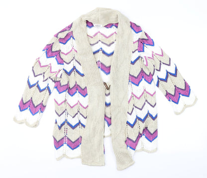 Damart Womens Multicoloured Geometric  Cardigan Jumper Size 14