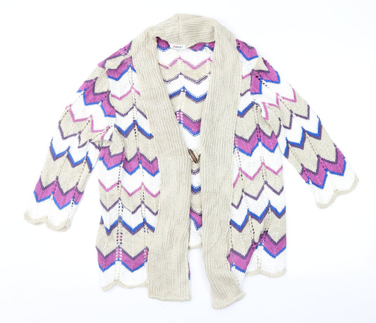 Damart Womens Multicoloured Geometric  Cardigan Jumper Size 14