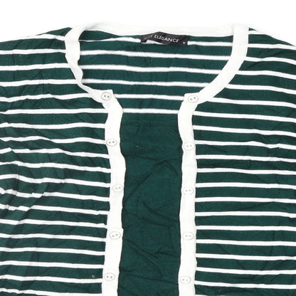 Just Elegance Womens Green Striped  Pullover Jumper Size M