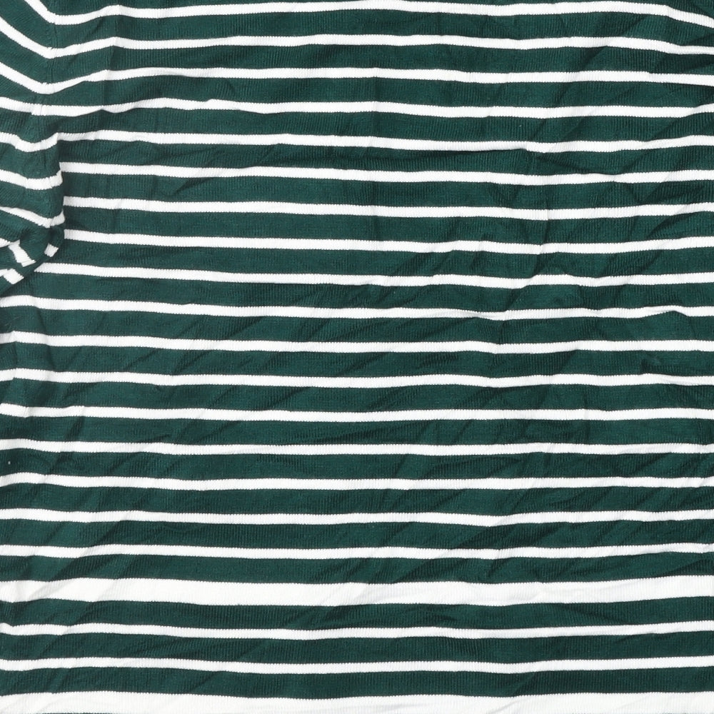 Just Elegance Womens Green Striped  Pullover Jumper Size M