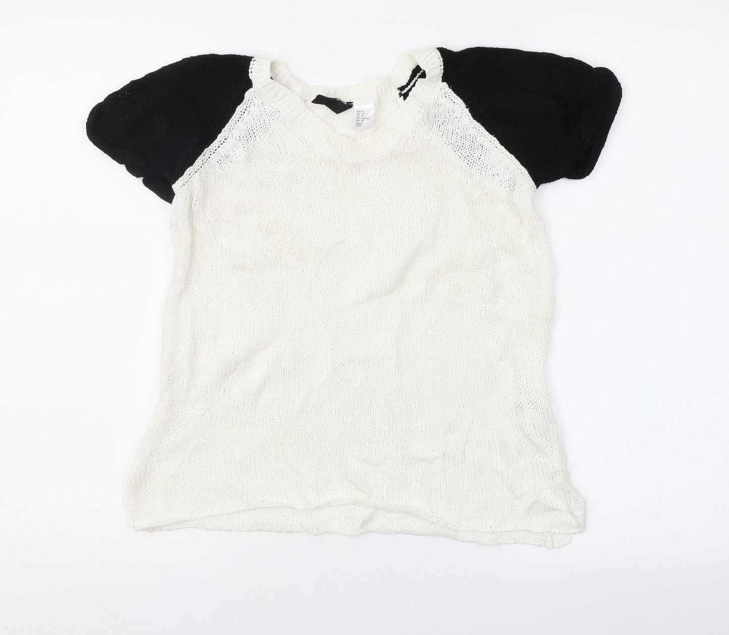 Womens UK Size S Divided White Pullover Jumper