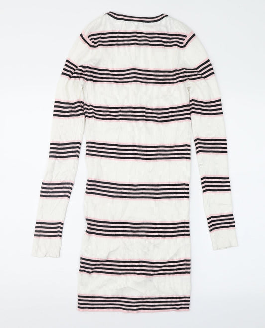 FOREVER 21 Womens Ivory Striped  Jumper Dress  Size 6