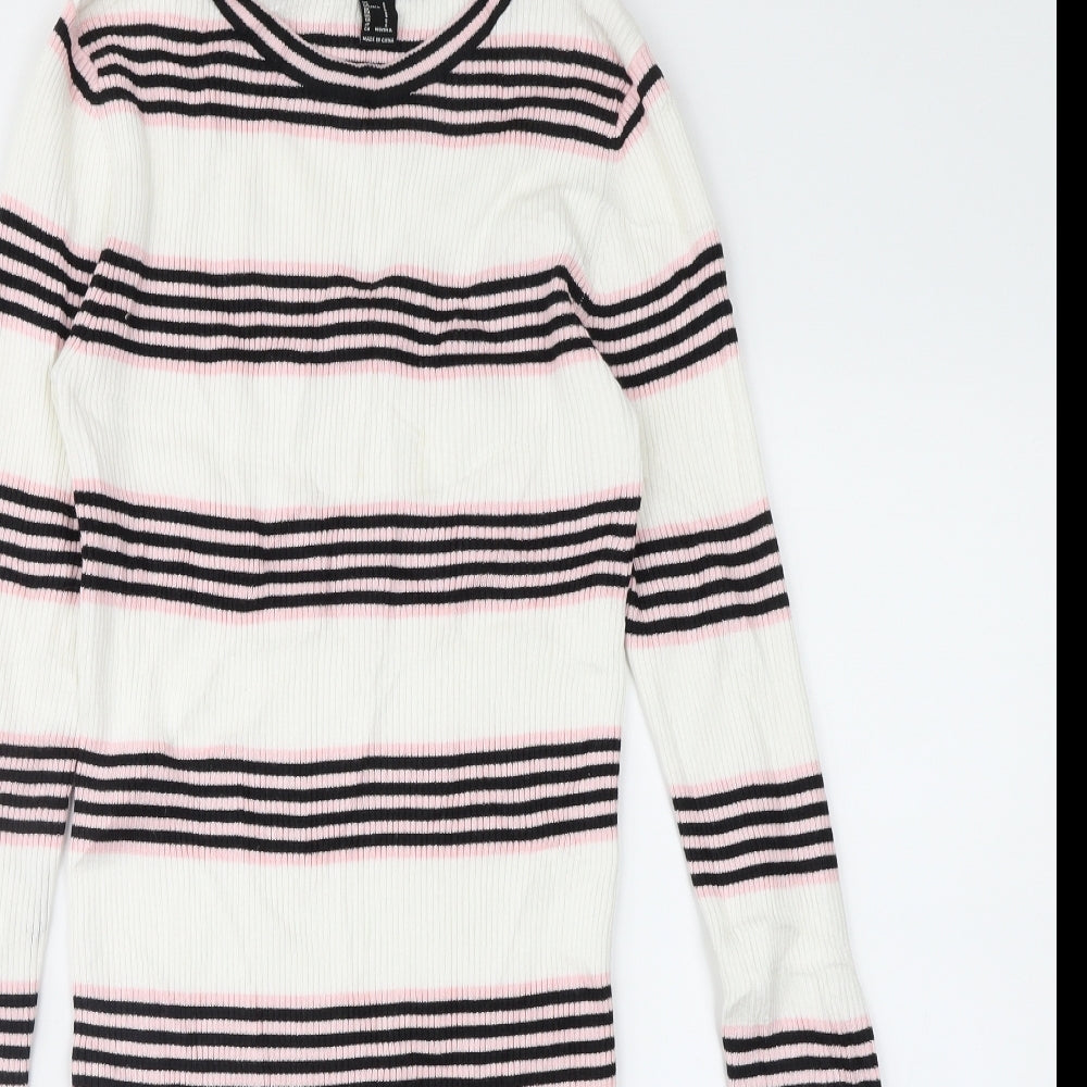FOREVER 21 Womens Ivory Striped  Jumper Dress  Size 6