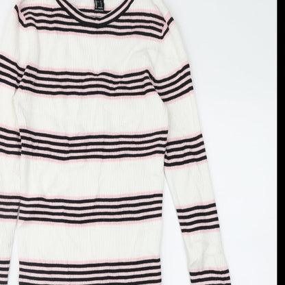 FOREVER 21 Womens Ivory Striped  Jumper Dress  Size 6