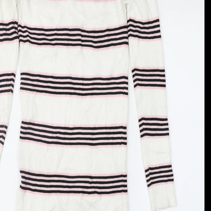 FOREVER 21 Womens Ivory Striped  Jumper Dress  Size 6