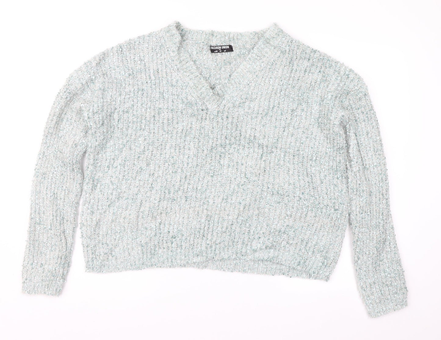 Womens UK Size 8 Fashion Union Green Pullover Jumper