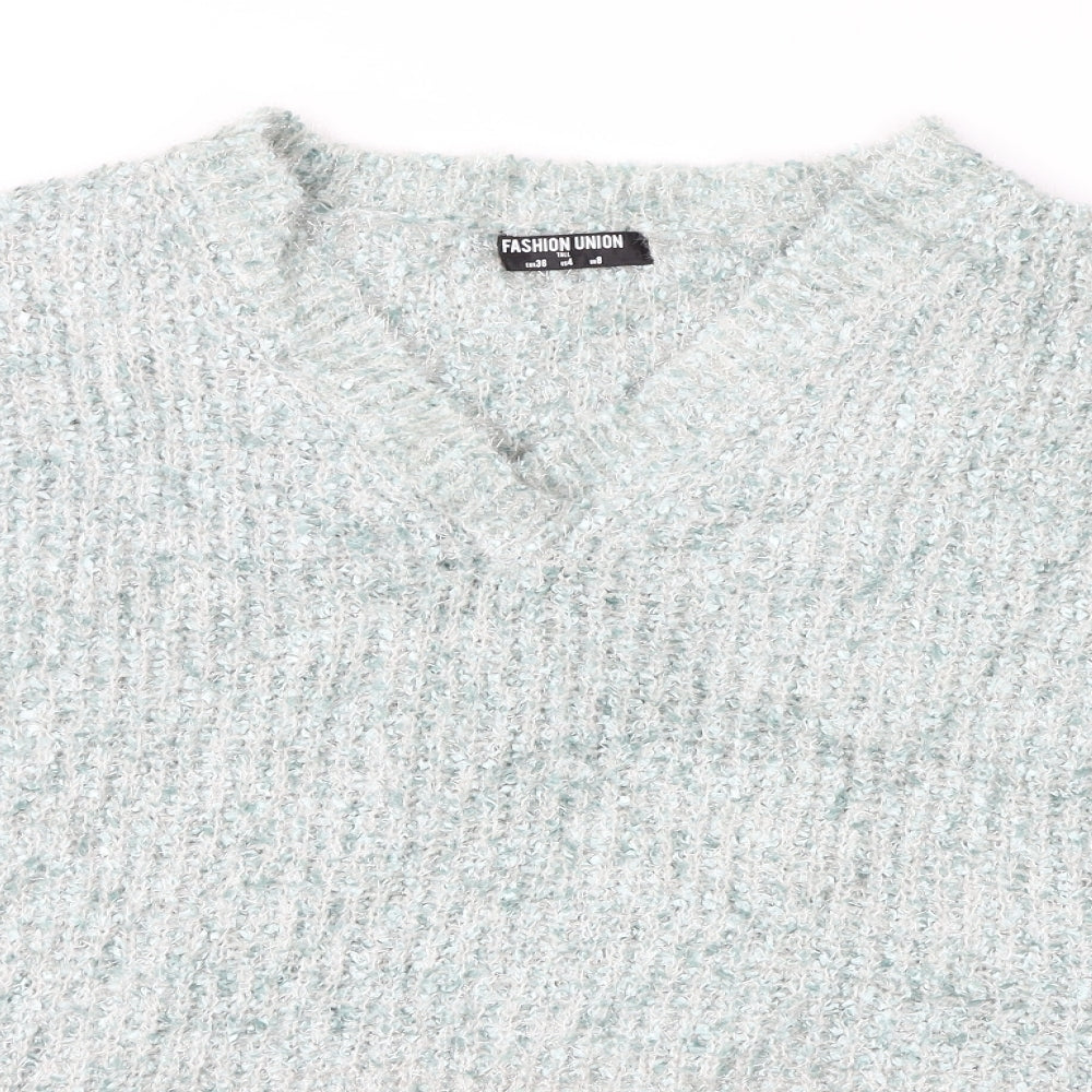 Womens UK Size 8 Fashion Union Green Pullover Jumper