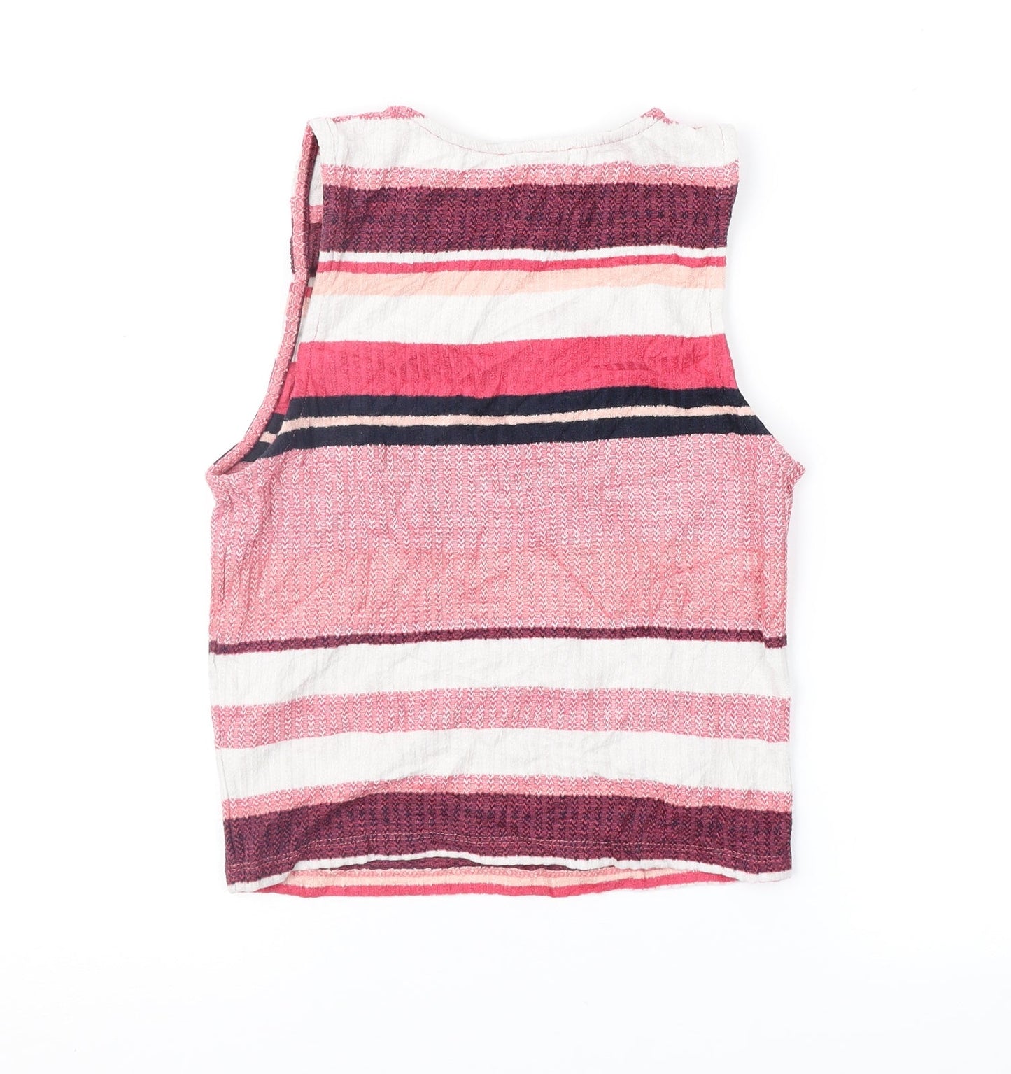 Womens UK Size 10 New Look Pink Cropped Blouse